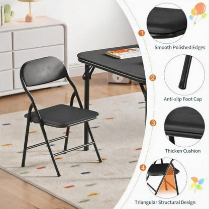 Garvee 5-Piece Folding Table and Chairs for Boys and Girls | Children Activity Table and Chairs Set with 1 Table & 4 Chairs, Suitable for Daycare, Classrooms and Dining Rooms