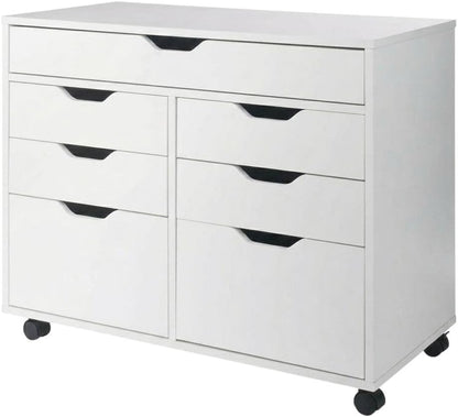 Furnifact White Storage Cabinet, Contemporary Pantry Organizer, Durable Composite Wood Finish, Space-Saving Design for Kitchen, Utility Room, Home Storage