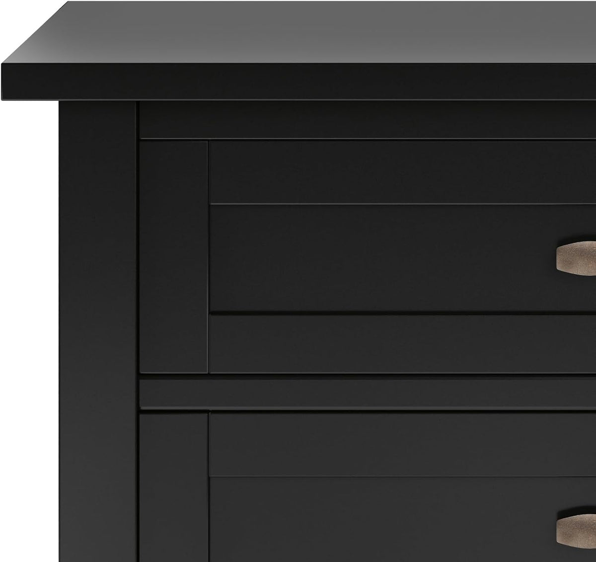 SIMPLIHOME Warm Shaker Solid Wood 24 inch Wide Transitional-Style Bedside Nightstand Tables in Black for the Living Room and Bedroom (Set of 2)
