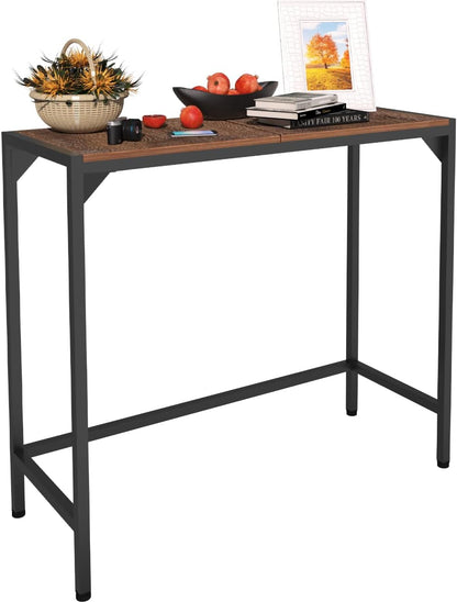 Industrial 33" Narrow Console Table, Sofa Table for Entryway, Couch Table, Entrance Side Table for Hallway, Living Room, Foyer, Corridor, Bedroom, Rustic Brown and Black
