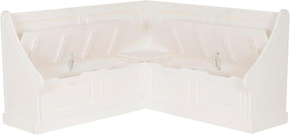Linon Harris White Corner Breakfast Nook - Nook Only, Table is NOT included! 20.88D x 61.88W x 36.63H in