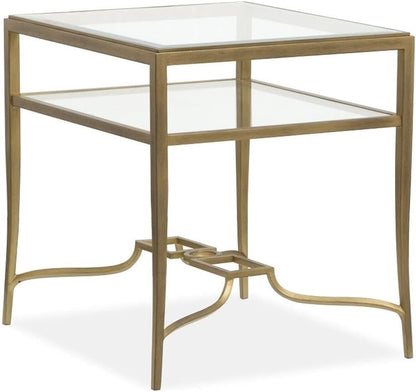 Magnussen Home Lorena Burnished Brass Rectangular End Table