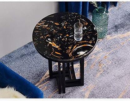 Telephone Table, Marble Sofa Side Table Nordic Luxury Round Coffee Table Telephone Table Bedroom Bedside Table Leisure Table 5062CM,Silver