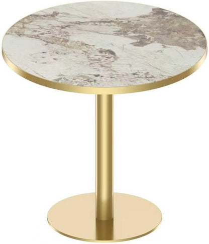 Modern Round Dining Table 31.5 inch Bistro Tulip Table with Faux Marble Top, Sturdy Metal Frame, Easy Assembly for Kitchen Office Restaurant Cafe