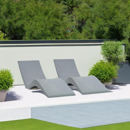Aqua Outdoors Luxury in-Pool Chaise Lounge Chairs, 2-Pack for Tanning Ledge & Sun Shelf, Fits 9 Inch Water Depth, Heavy-Duty LDPE Water-Weighted Pool Loungers, UV-Resistant, Gray Granite.
