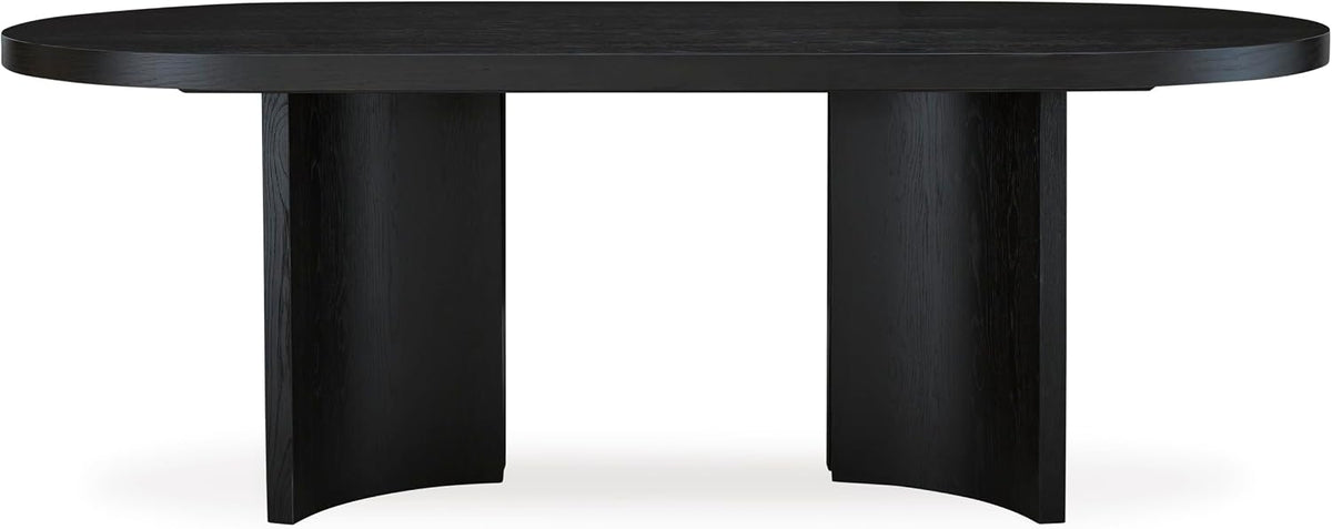 Signature Design by Ashley Rowanbeck Minimalist Dining Table for 8 People, Black