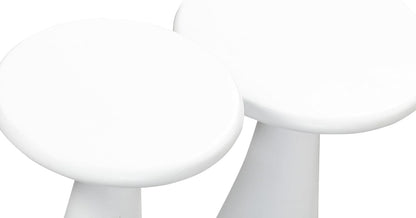 First of a Kind Set of 2 Side Table in White Concrete