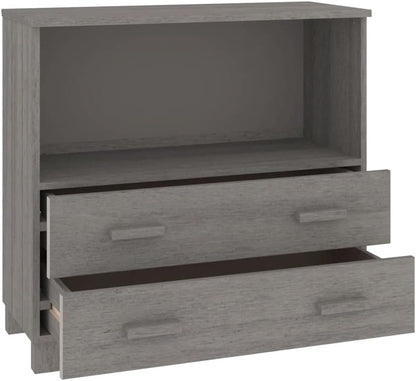 Light Grey Sideboard with Solid Pine Wood and MDF Construction, Modern Storage Cabinet for Living Room or Dining Room, Durable Furniture with Smooth Finish and Versatile