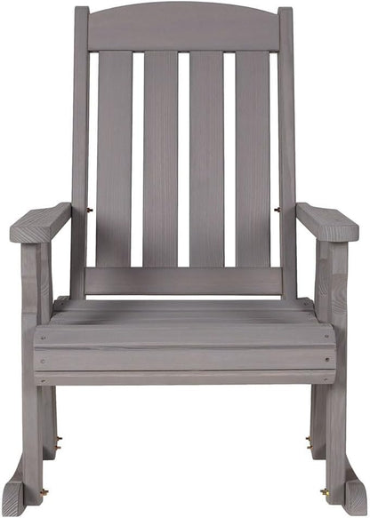 Amish Casual Heavy Duty 600 Lb Mission Pressure Treated Rocking Chair (Semi-Solid Grey Stain)