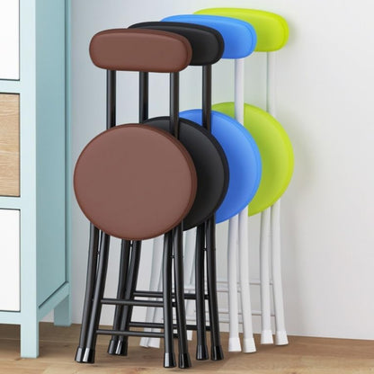 Foldable Bar Stool with Backrest Folding Chair Kitchen Stool with PU Padded Round Seat Cushion, Portable Stool Chair for Breakfast Bar, Desk, Living Room (Color : Yellow)