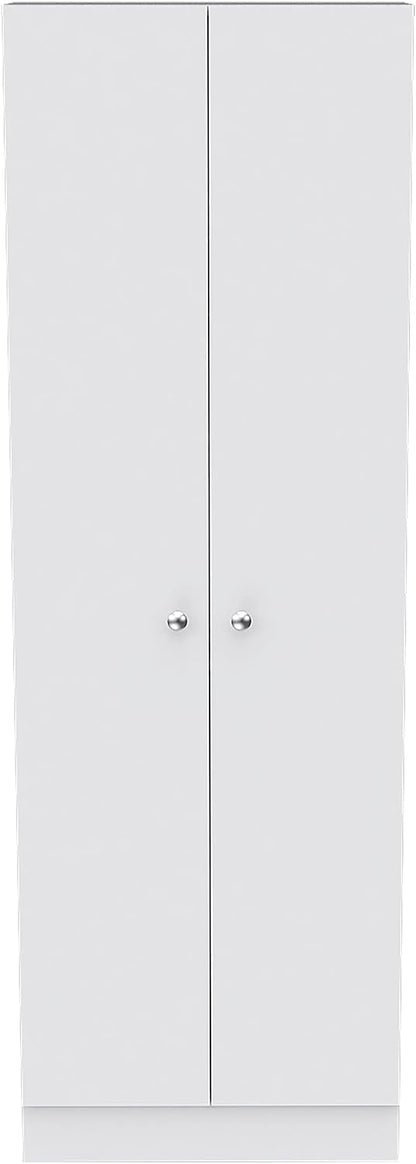 Multistorage 5-Shelf Pantry Cabinet with Double Doors - White