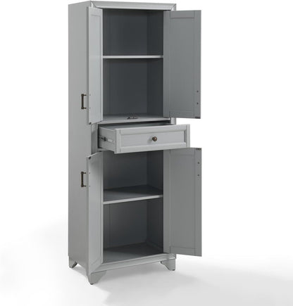 Maykoosh Kitchen Pantry Cabinet - Large Storage, Adjustable Shelves, Distressed Gray Finish