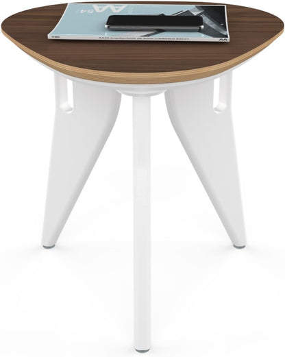 HOEK Side Table - Modern Square End Table and Multipurpose Stool with One-Click Assembly, Compact 17" x 17" Accent Table for Living Room, Bedroom, or Home Office (Walnut/White)