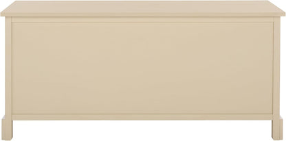 SAFAVIEH Home Collection – Damien Sand 6-Drawer Storage Bench, Mixed-Material Cottage Design, Fully Assembled (AMH5701G)