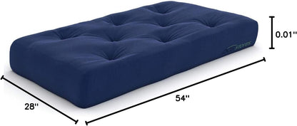 Plush, Comfortable 8-Inch Chair Futon Mattress, Navy Twill - Made in USA