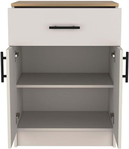 Tuhome Mayorca Pantry Cabinet, 33.5" Tall Kitchen Storage Cabinet with Doors and Shelves, 1 Drawer, 2 Doors, Engineered Wood Kitchen Pantry Cabinet Organizer for Small Appliances