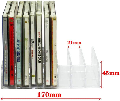 Pmsanzay DVD Storage Box - Clear Acrylic - Stackable DVD and CD Holder, CD Display Rack CD Organizer Stand - Holds up to 14 Standard CD Cases for Media Shelf Storage and Organization - No DVD