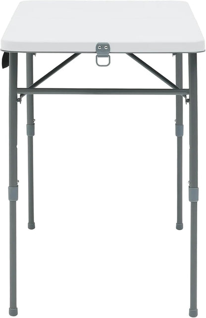 40" L x 20" W Plastic Adjustable Height Fold-in-Half Folding Table, White