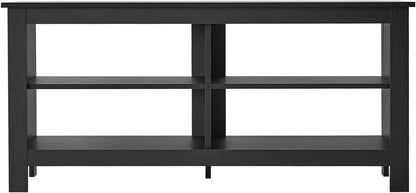 Panana Modern TV Stand with 4 Open Shelves 55inch Entertainment Center for TVs up to 65inch Medial TV Console Table Cabinet for Living Room (Black)