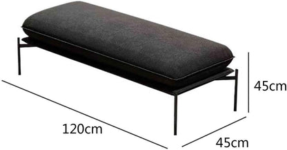 Modern Stainless Steel Bed end Stool Bedroom Resting Clothing Store Fabric Shoe Changing Entryway(Medium)