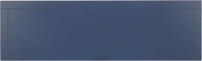SAFAVIEH Home Collection - Christa Entryway Console Table, Blue Solid Wood 3-Drawer Storage Sofa Table with Rattan Baskets (AMH5737H)