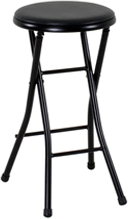 24" Vinyl Padded Folding Stool, Black