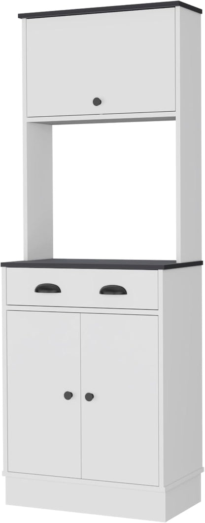 White and Black 2 Cabinet Kitchen Pantry