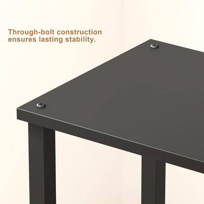 TUTOTAK End Table, Set of 2, Side Table, Nightstand, 2-Tier Storage Shelf