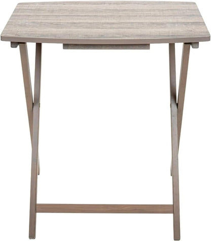 Modern Indoor XL Oversized Folding Tray Table – Rustic Gray Portable Laptop Snack TV Dinner Stand for Living Room, Bedroom, Home Office, Dorm & Reading Nook, 23.5 x 18 x 26 Inches