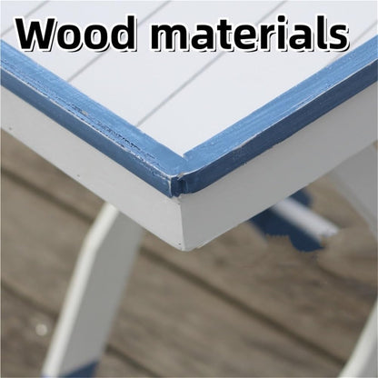 Wooden Ship Shape Side Table, Small Tables for Small Spaces, End Table for Living Room, Bedroom, Balcony, Modern Side Table, Foldable Accent Table with Oar Legs