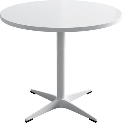 Round Dining Table Kitchen Table for 4 People 30 inch Circle Mid Century Modern Table with Sturdy Metal Base for Small Spaces Dining Room Living Room Office Farmhouse Water-Resistant, White