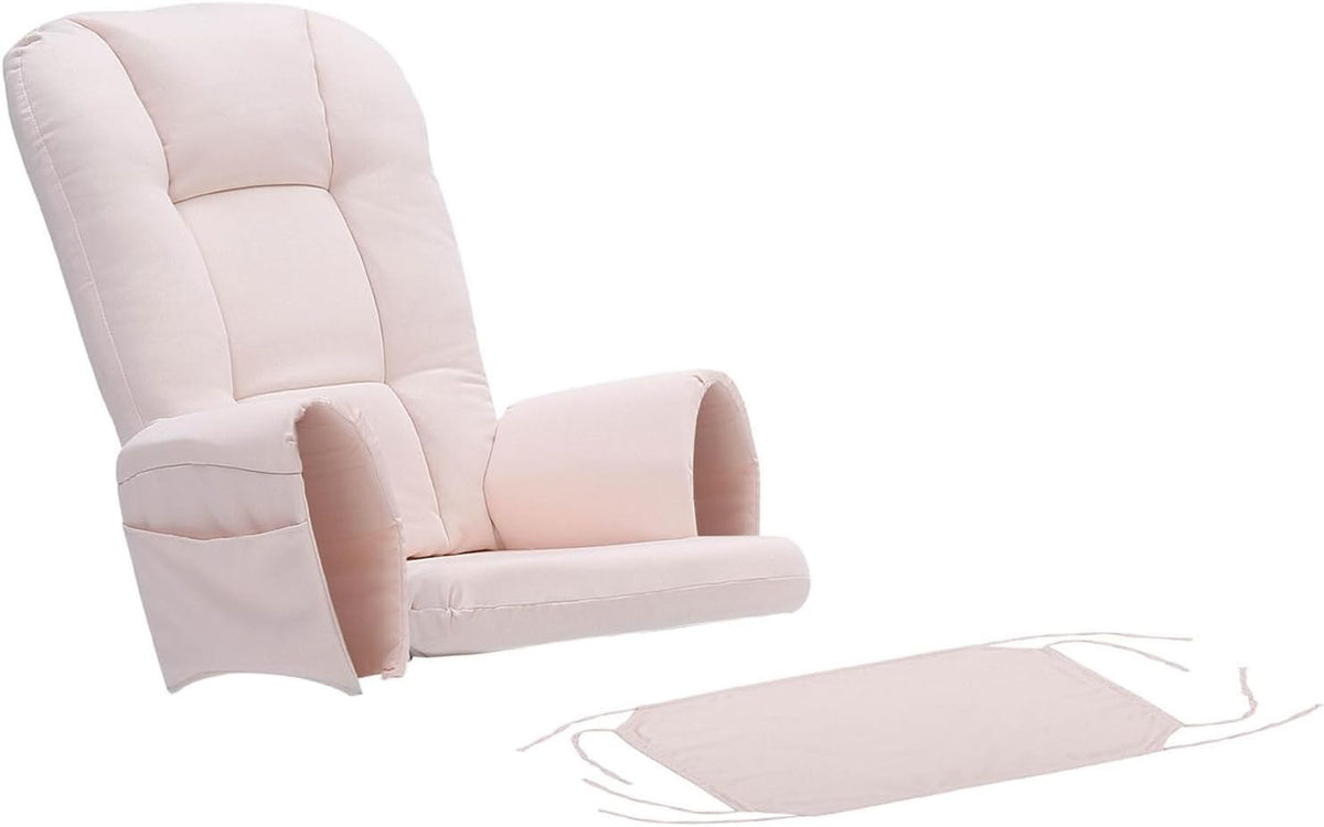 5 PCS Replacement Cushions for Glider Rockers - Thickened Non-Slip Cushions Set with Ottoman Cover & Side Pocket - Washable & Supportive for Ultimate Comfort