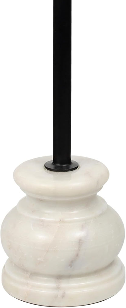 JONATHAN Y Colby Mango Wood Top Drink Table, 24.5" Tall Quatrefoil Martini Accent Table with White Marble Base and Black Iron Pedestal for Small Spaces in Living Room and Bedroom END3000A