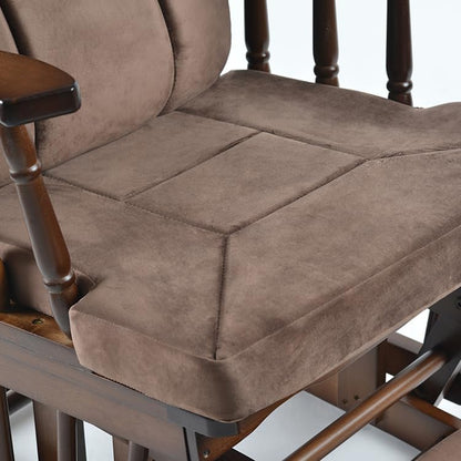 Comfort Deluxe Glider Chair and Ottoman Set (Brown), Large