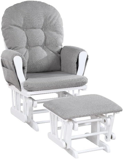 Suite Bebe Mason Glider & Ottoman, White/Oyster