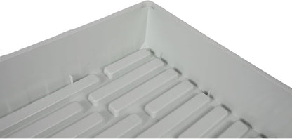 SUNPACK 10" x 20" Mega Plastic Seed Starting Tray, White, 2.5" - No Drainage Holes, Ideal for Greenhouses or Indoor Gardening - Made of Thick, Strong Plastic