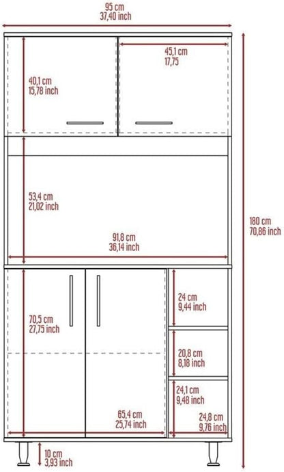 Home Square 2-Piece Set with Storage Pantry Cabinet & Two-Door Cabinet