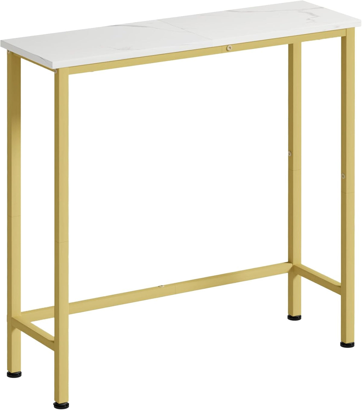 Narrow Console Table, 29.5" Small Entryway Table, Thin Hallway Tables, Slim Sofa Side Tables for Hallway, Living Room, Bedroom, Foyer, Marbleized White