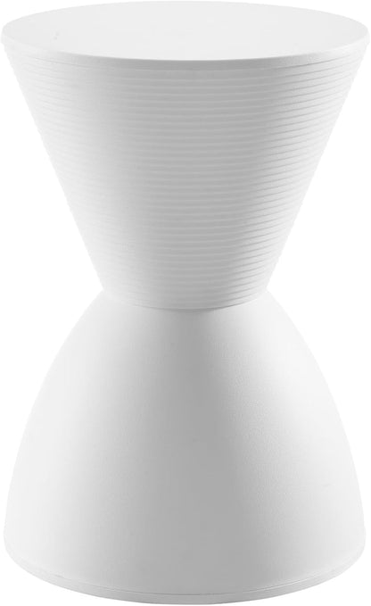 Modway Haste Contemporary Modern Hourglass Accent Stool in White