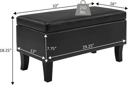 Convenience Concepts Designs4Comfort Winslow Storage Ottoman Bench 32" - Transitional Upholstered Footstool & Seat, for Living Room, Entryway, Hallway, & Bedroom, Butterfly Fabric