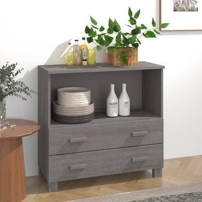 Light Grey Sideboard with Solid Pine Wood and MDF Construction, Modern Storage Cabinet for Living Room or Dining Room, Durable Furniture with Smooth Finish and Versatile