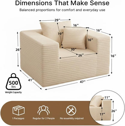 Sofa Chair Memory Foam Reading Couch with Pillow Floor Lounger No Assembly