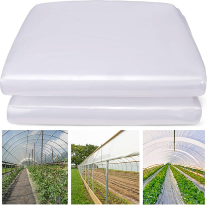 Farm Plastic Supply - Clear Greenhouse Plastic Sheeting - 6 mil - 4 Year UV Resistant Polyethylene Greenhouse Film, Replacement Cover, Hoop House Green House Cover for Gardening, Farming (24' x 25')