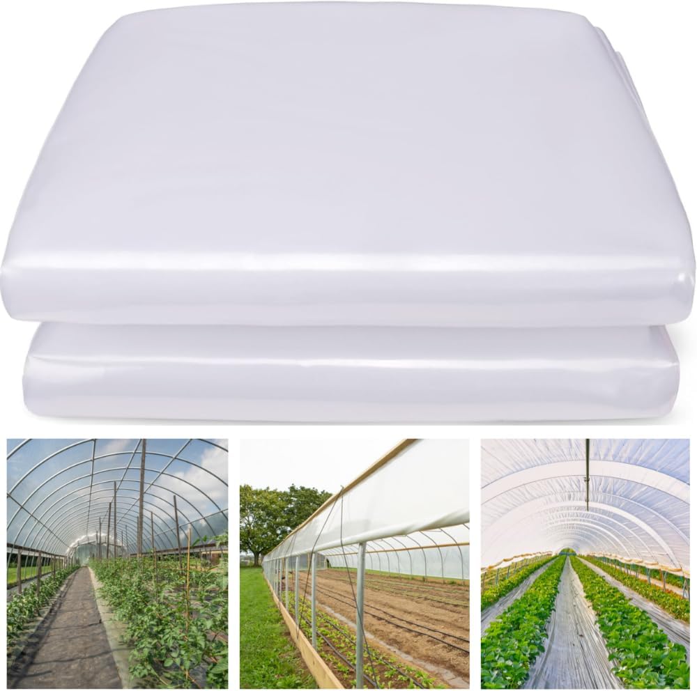Farm Plastic Supply - Clear Greenhouse Plastic Sheeting - 6 mil - 4 Year UV Resistant Polyethylene Greenhouse Film, Replacement Cover, Hoop House Green House Cover for Gardening, Farming (16' x 25')