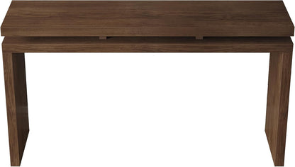 60" Antique Natural Farmhouse Console Table with Double Board Suspension Design, Versatile Buffet Sideboard, Retro Wooden Sofa Side Table for Entryway, Hallway and Living Room (Antique Brown-02)