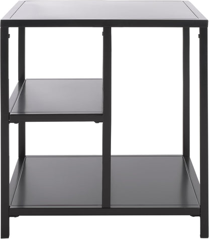 SAFAVIEH Couture Collection - Hodge Black Iron Accent Table, 3-Shelf Open Storage Side Table, Minimalist Modern Design (SFV9557A)