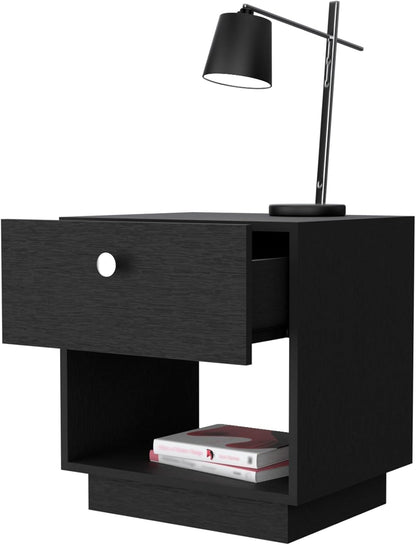 1 Drawer Nightstand, Storage Shelf,for Small Spaces