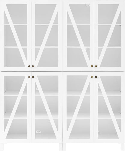 Crosley Furniture Cassai 2-Piece Pantry Storage Cabinet Set with Shelves, Kitchen, Dining, or Laundry Room, White