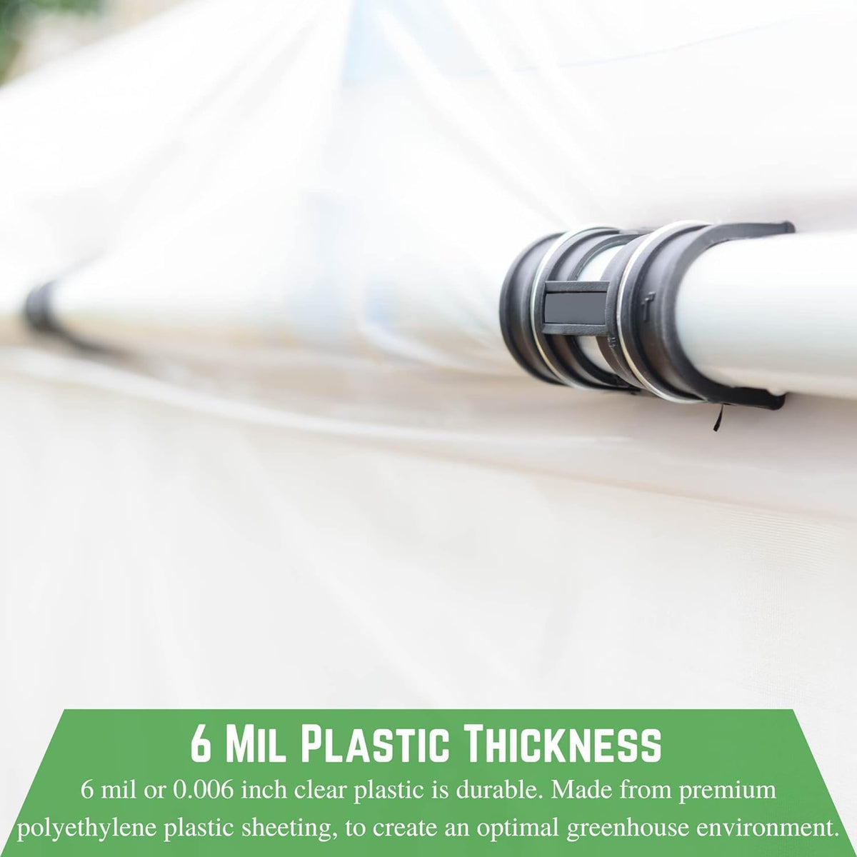 Farm Plastic Supply - Clear Greenhouse Plastic Sheeting - 6 mil - 4 Year UV Resistant Polyethylene Greenhouse Film, Replacement Cover, Hoop House Green House Cover for Gardening, Farming (24' x 25')