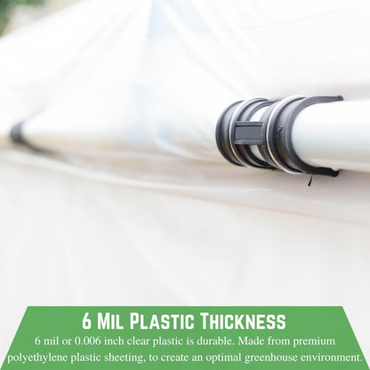 Farm Plastic Supply - Clear Greenhouse Plastic Sheeting - 6 mil - (16' x 100') - 4 Year UV Resistant Polyethylene Greenhouse Film, Hoop House Green House Cover for Gardening, Farming, Agriculture